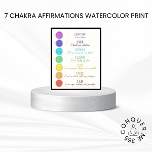 7 Chakra Affirmations Watercolor Print