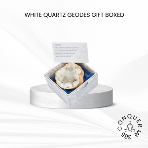 White Quartz Geodes Gift Boxed