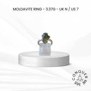 Moldavite Ring - 3.37g - Uk N / Us 7