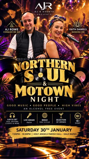 Northern Soul and Motown Night Manchester with AJ Rowe and Faith Daniels, 30 January 2027